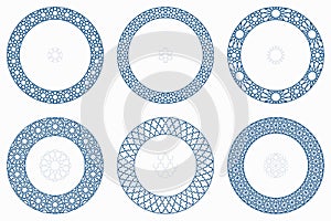 Arabic geometric round patterns set