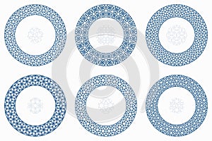 Arabic geometric round patterns set