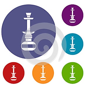 Arabic hookah icons set
