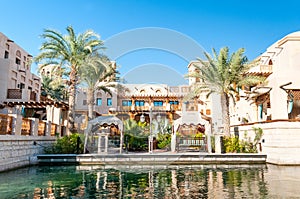 Arabic House with palms in Dubai.