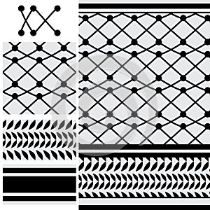 Arabic idea shoe line black seamless pattern photo