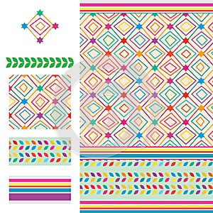 Arabic idea six star coloful modern seamless pattern