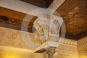 Arabic interiors of Nasrid Palace, Alhambra palace comple, Generalife and Albayzinaic, UNESCO