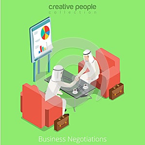 Arabic islamic business contract negotiate vector photo