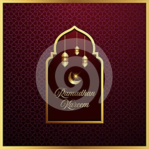 Arabic islamic luxury ornamental background with golden arabic pattern Vector ilustration illustration message board