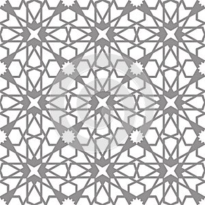 Arabic islamic seamless pattern.Geometrical.Grey