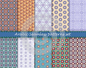 Arabic islamic seamless pattern set. Vector eps10