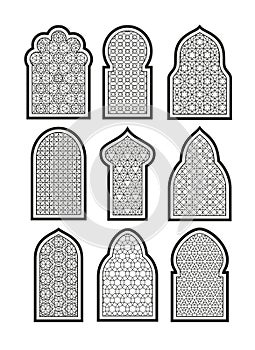 Arabic or Islamic windows set