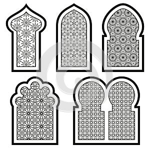 Arabic or Islamic windows set