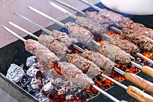 Arabic Kofta Sticks During Grill