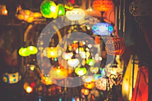 Arabic lamps and lanterns in the Marrakesh,Morocco