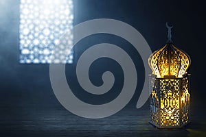 Arabic lantern glow at night