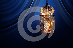 Arabic lantern glow at night