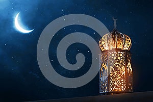 Arabic lantern glow at night