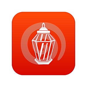 Arabic lantern icon digital red