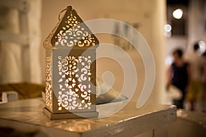 Arabic lantern illuminates the corner