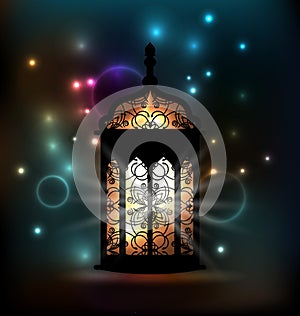 Arabic lantern with ornamental Pattern for Ramadan