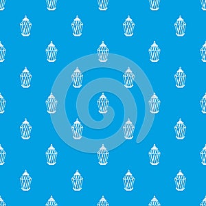 Arabic lantern pattern seamless blue