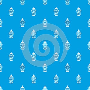 Arabic lantern pattern seamless blue