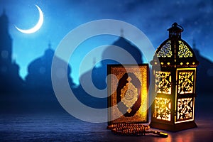 Arábica linterna Ramadán fondo 