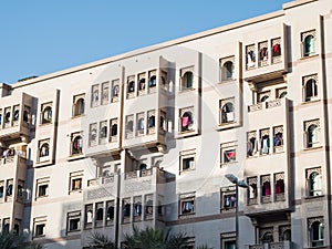 Arabic living house in the street of Dubai, UAE