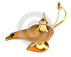 Arabic magic Genie lamp isolated