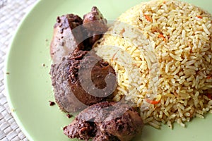 Arabic meal rice with chicken