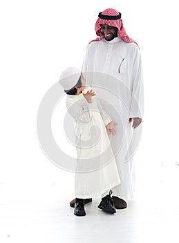 Arabic Muslim father and son