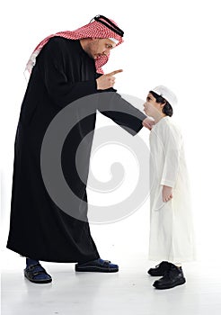 Arabic Muslim father and son
