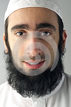 Arabic Muslim man with beard portrait photo