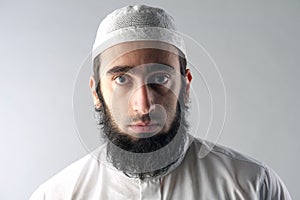 Arabic Muslim man with beard portrait photo