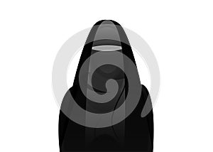 Arabic muslim woman in burka , isolated