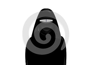 Arabic muslim woman, Type of clothing Hijab, Niqab, Burka. Vector illustration