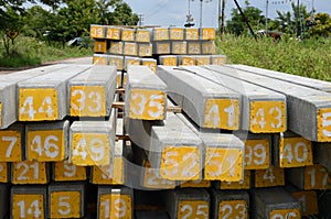 Arabic numbers on concrete sleepers