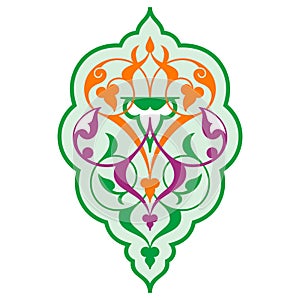 Arabic oriental ornament. Floral pattern motif.