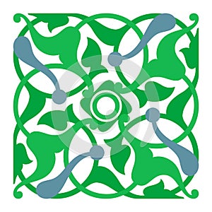 Arabic oriental ornament. Floral pattern motif.