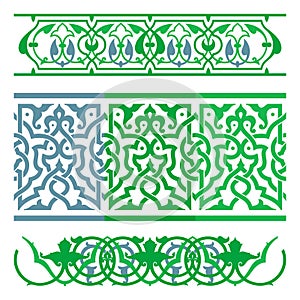 Arabic oriental ornament. Floral pattern motif.