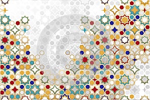 Arabic ornamental Background in color. Islamic ornamental colorful detail of mosaic. arabic, east, indian ornament