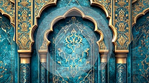 Arabic Ornamental Patterned Background of Islamic Mosque