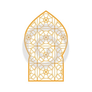 arabic ornamental windows. islamic arch, arabic ornamental traditional muslim vector illustration design. Decorative arabian