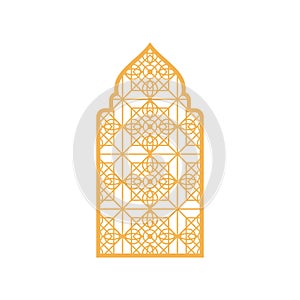 arabic ornamental windows. islamic arch, arabic ornamental traditional muslim vector illustration design. Decorative arabian