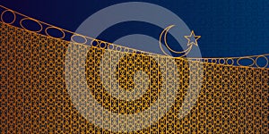 Arabic pattern golden. Islamic ornament vector. Geometric shape