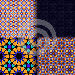 Arabic pattern.Set of Arabic seamless patterns,