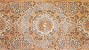 Arabic pattern texture at Alhambra palace