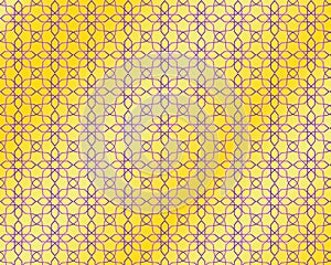 Arabic pattern yellow back ground, Islamic pattern design, seamless pattern with gradient