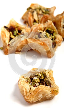 Arabic pistachio birds nest pastries