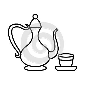 Arabic qahwa Isolated Vector icon that can be easily modified or edited