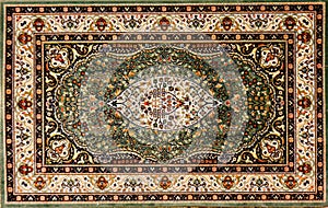 Arabic rug with floral pattern photo