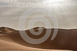 Arabic sand desert with backlight