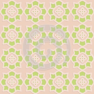 Arabic seamless pattern beige green pastel color, decorative art background for design and decoration